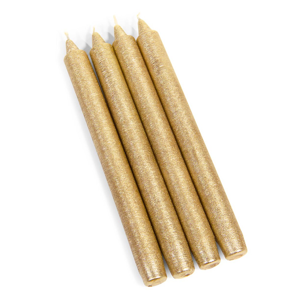 4 bougies longues dorées 4 bougies longues dorées