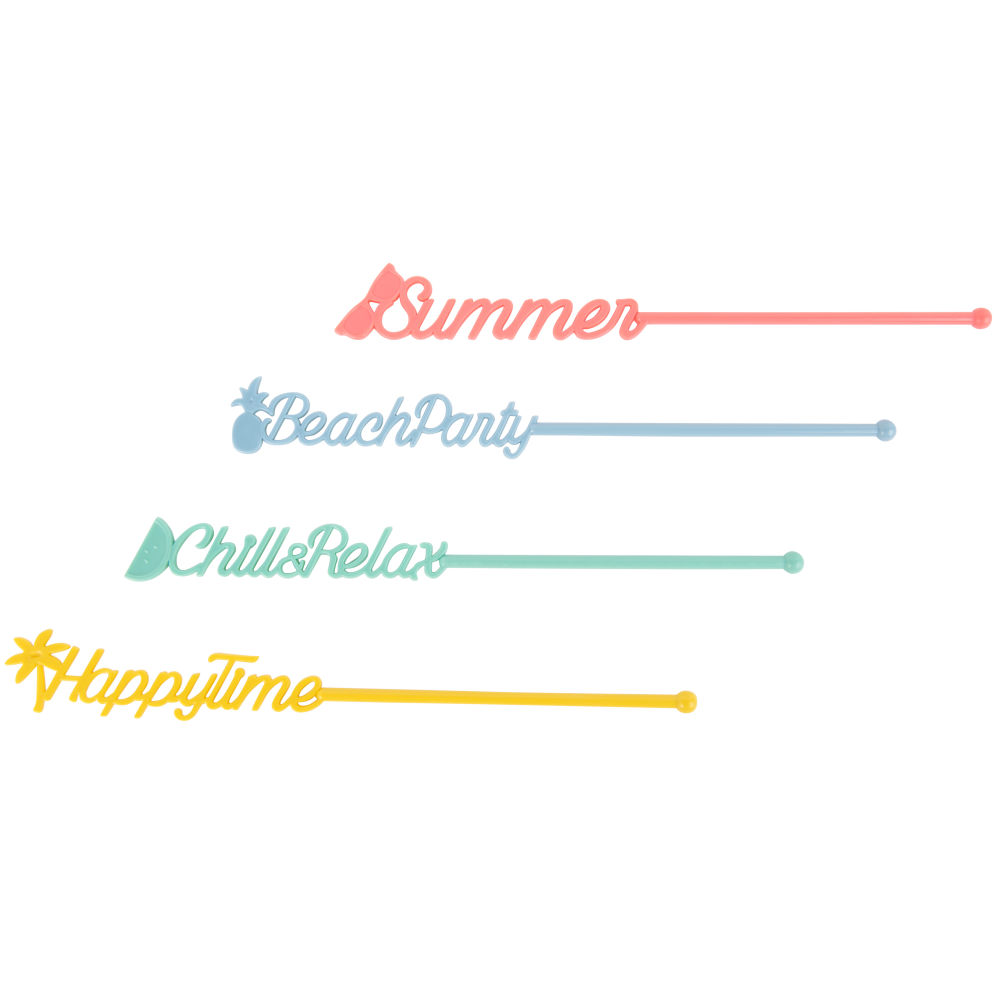 4 touilleurs multicolores (photo) 4 touilleurs multicolores