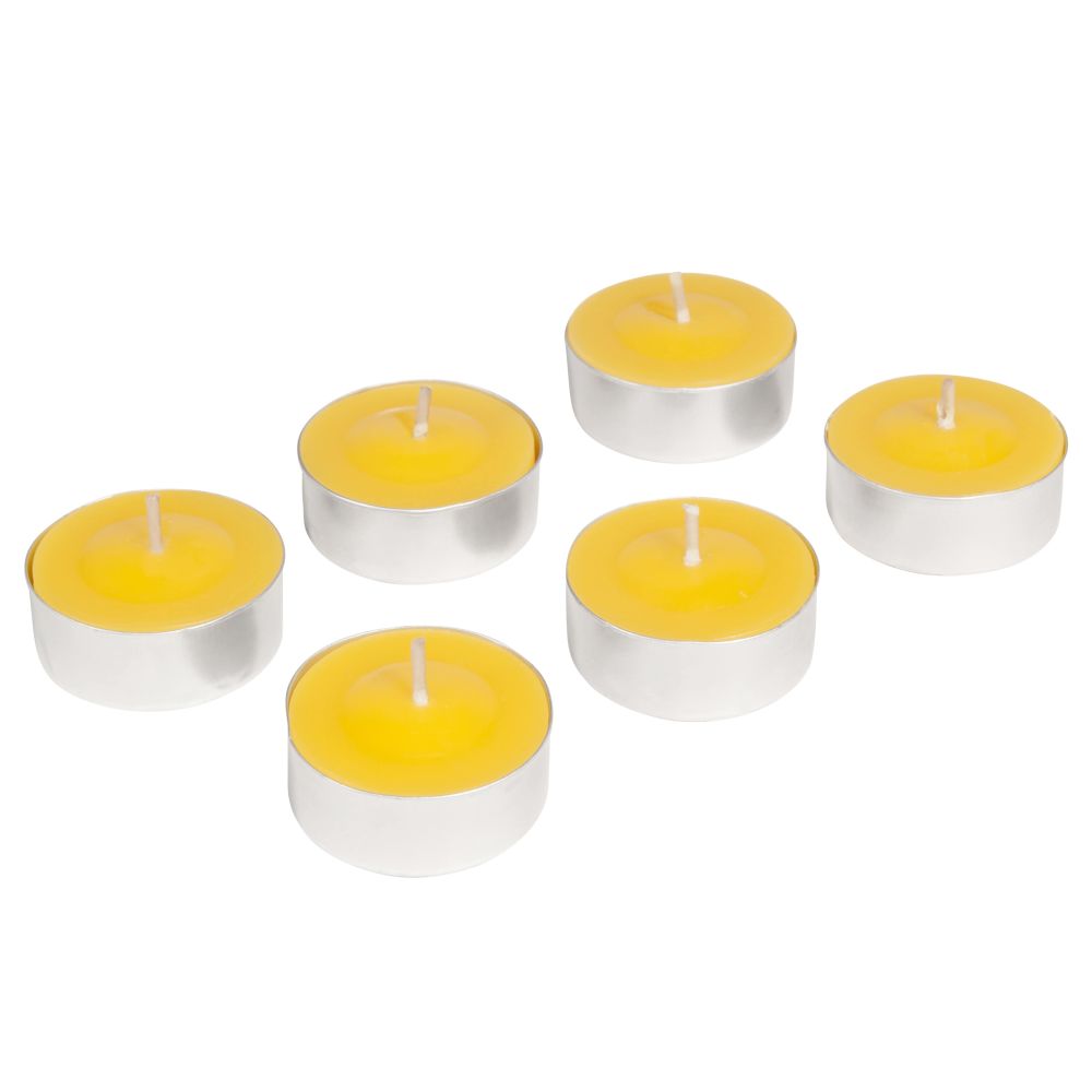 6 bougies coupe jaune D 12 cm (photo) 6 bougies coupe jaune D 12 cm