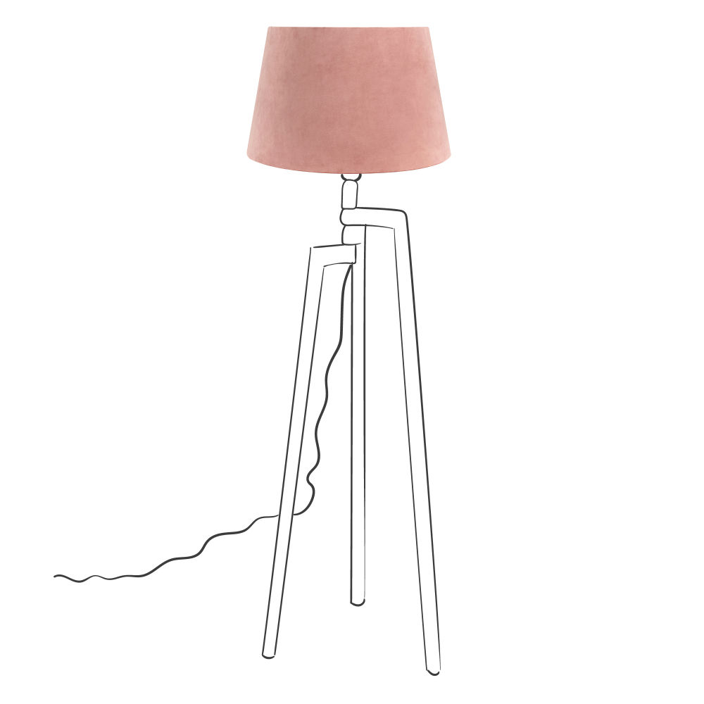Abat-jour en velours rose Abat-jour en velours rose