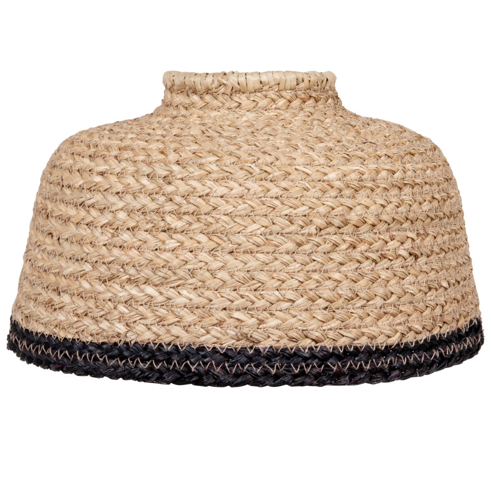 Abat-jour pour suspension en jute tressé beige ficelle et noir Abat-jour pour suspension en jute tressé beige ficelle et noir