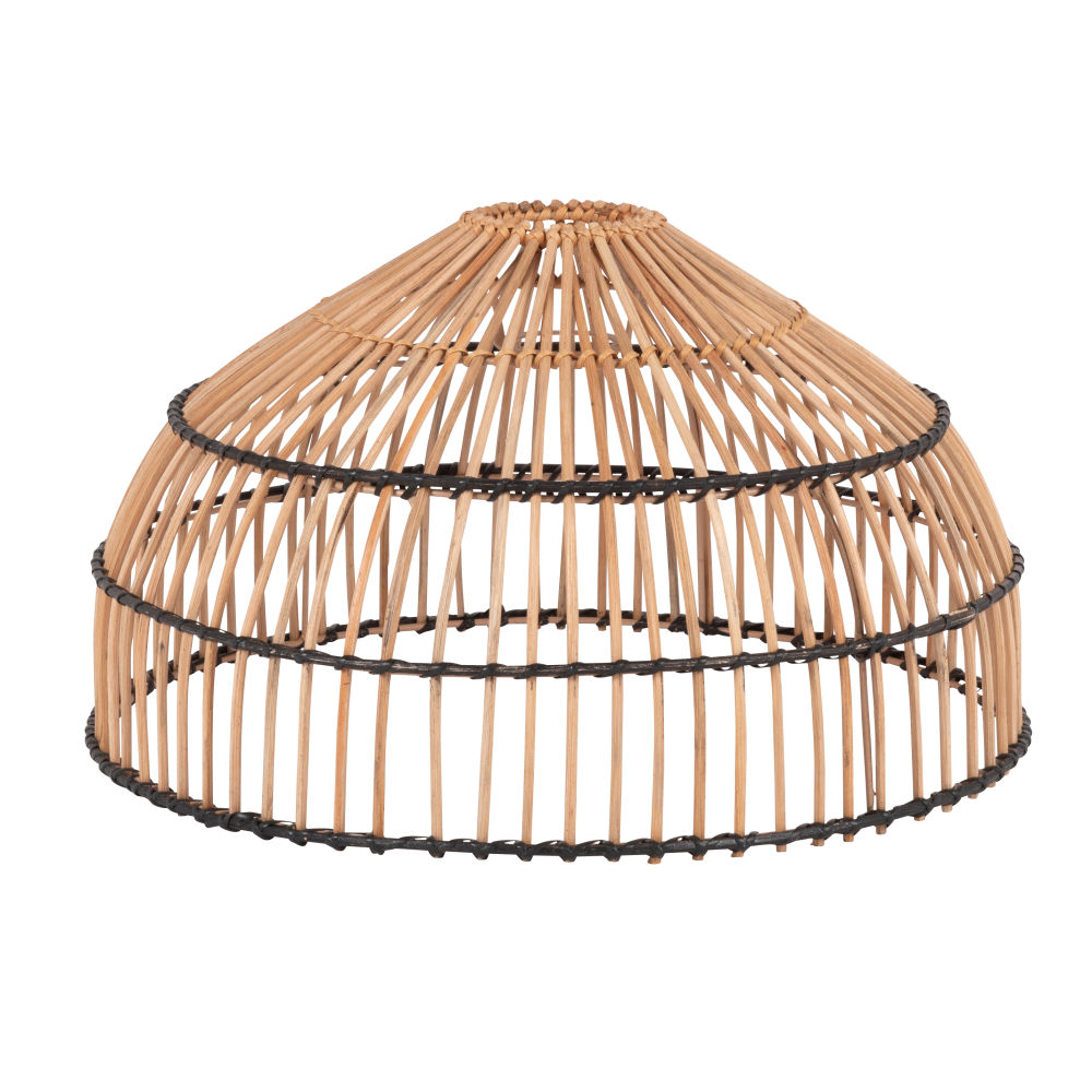 Abat-jour pour suspension en rotin beige et noir D39 (photo) Abat-jour pour suspension en rotin beige et noir D39