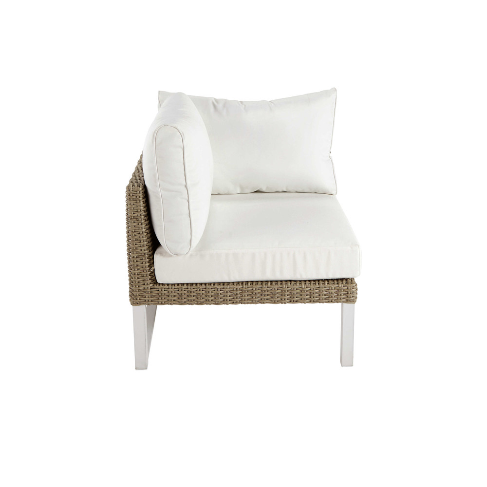 Accoudoir gauche de canapé de jardin en aluminium blanc (photo) Accoudoir gauche de canapé de jardin en aluminium blanc