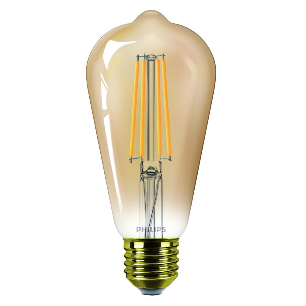 Ampoule LED E27 50W claire ambrée, coloris blanc chaud