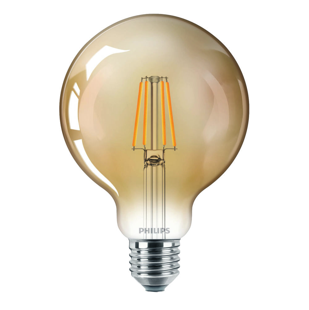 Ampoule LED globe E27 35W claire ambrée, coloris blanc chaud Ampoule LED globe E27 35W claire ambrée, coloris blanc chaud