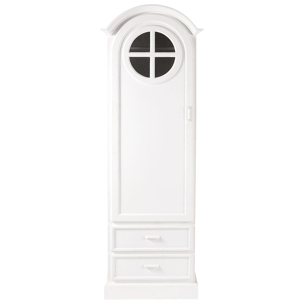 Armoire bonnetiÃ¨re blanche 1 porte 2 tiroirs
