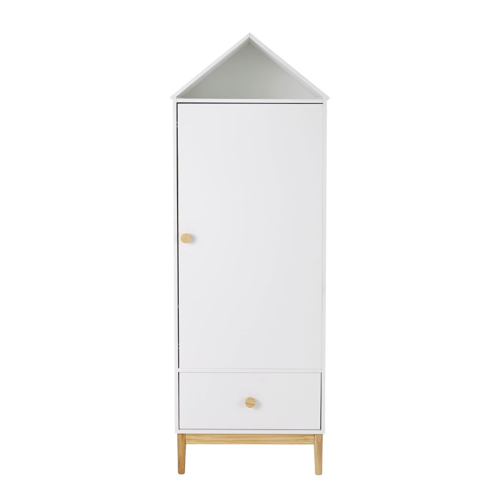 Armoire bonnetiÃ¨re cabane 1 porte 1 tiroir blanche
