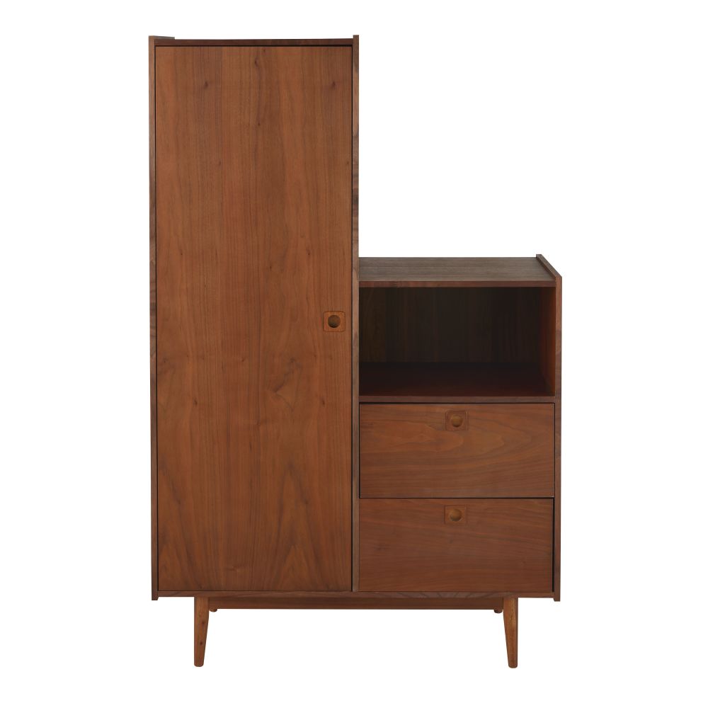 Armoire vintage 1 porte battante 2 tiroirs marron Armoire vintage 1 porte battante 2 tiroirs marron