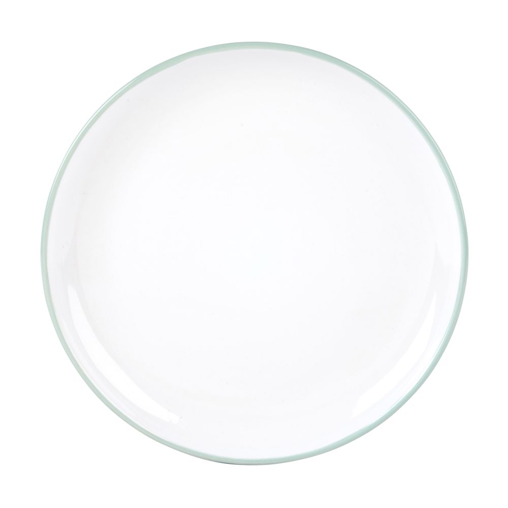 Assiette à dessert en faïence blanche et bleue