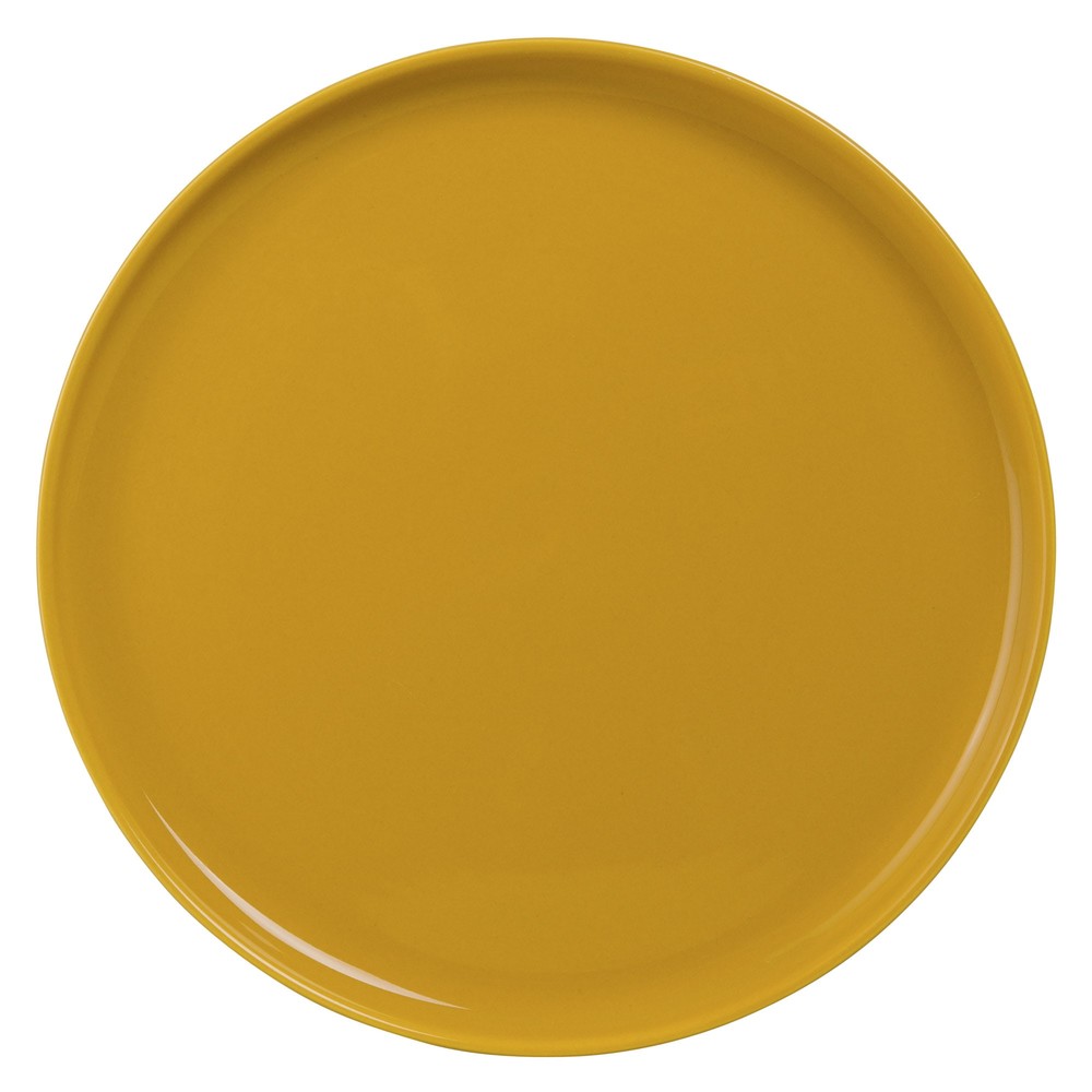 Assiette à dessert en faïence jaune moutarde Assiette à dessert en faïence jaune moutarde