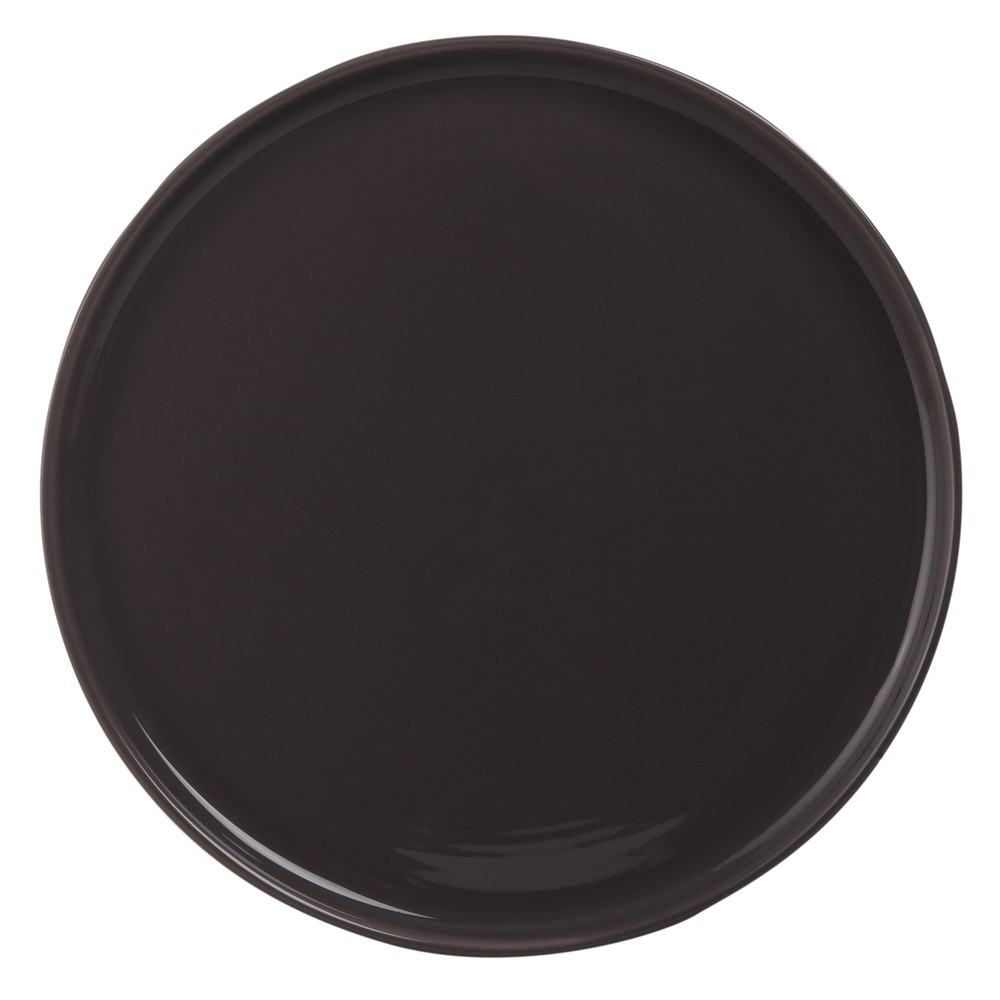 Assiette plate en faïence grise
