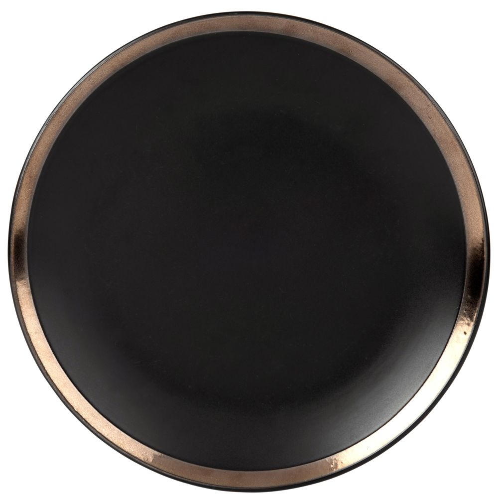 Assiette plate en grès noir