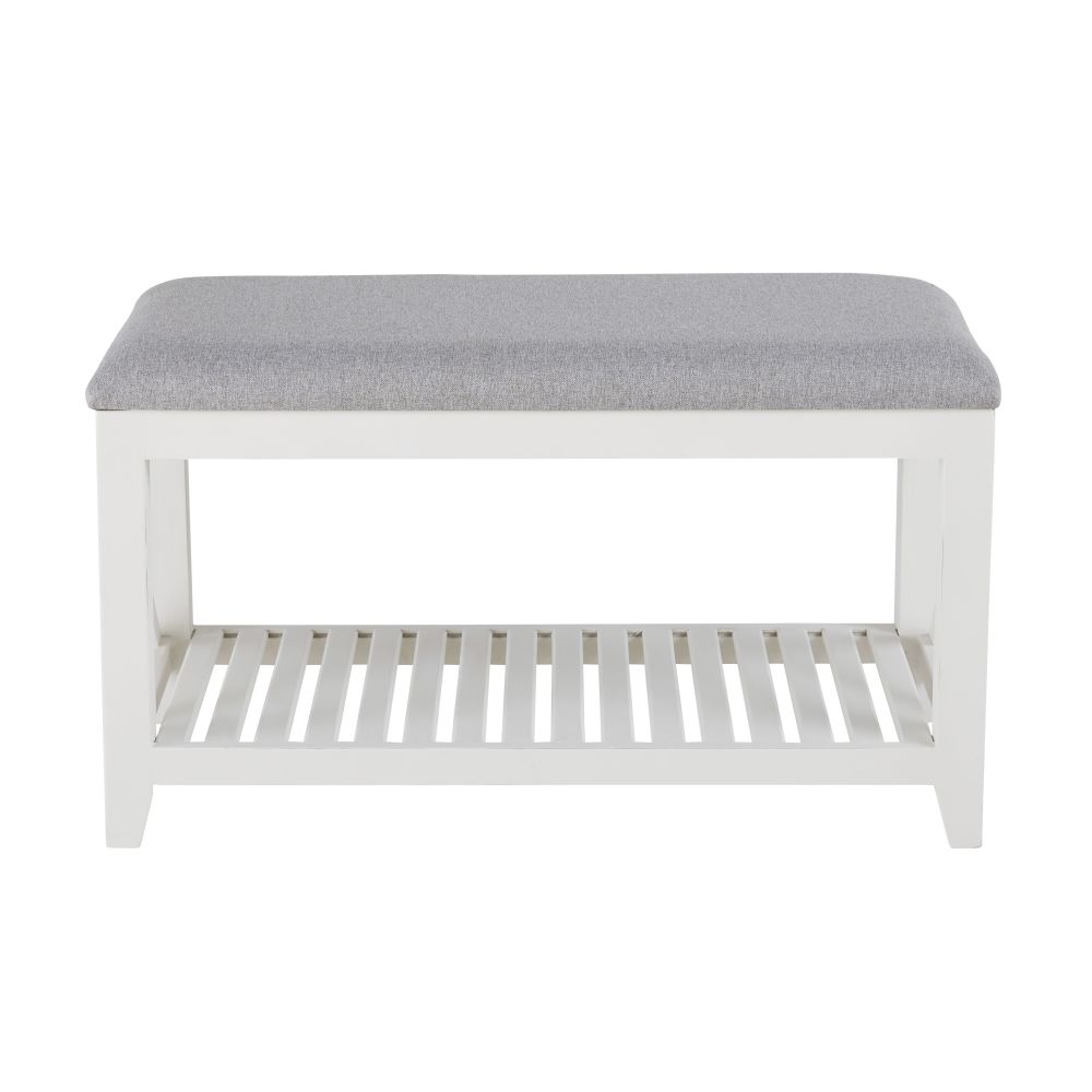 Banc d'entrée blanc et gris 60x41 (photo) Banc d'entrée blanc et gris 60x41