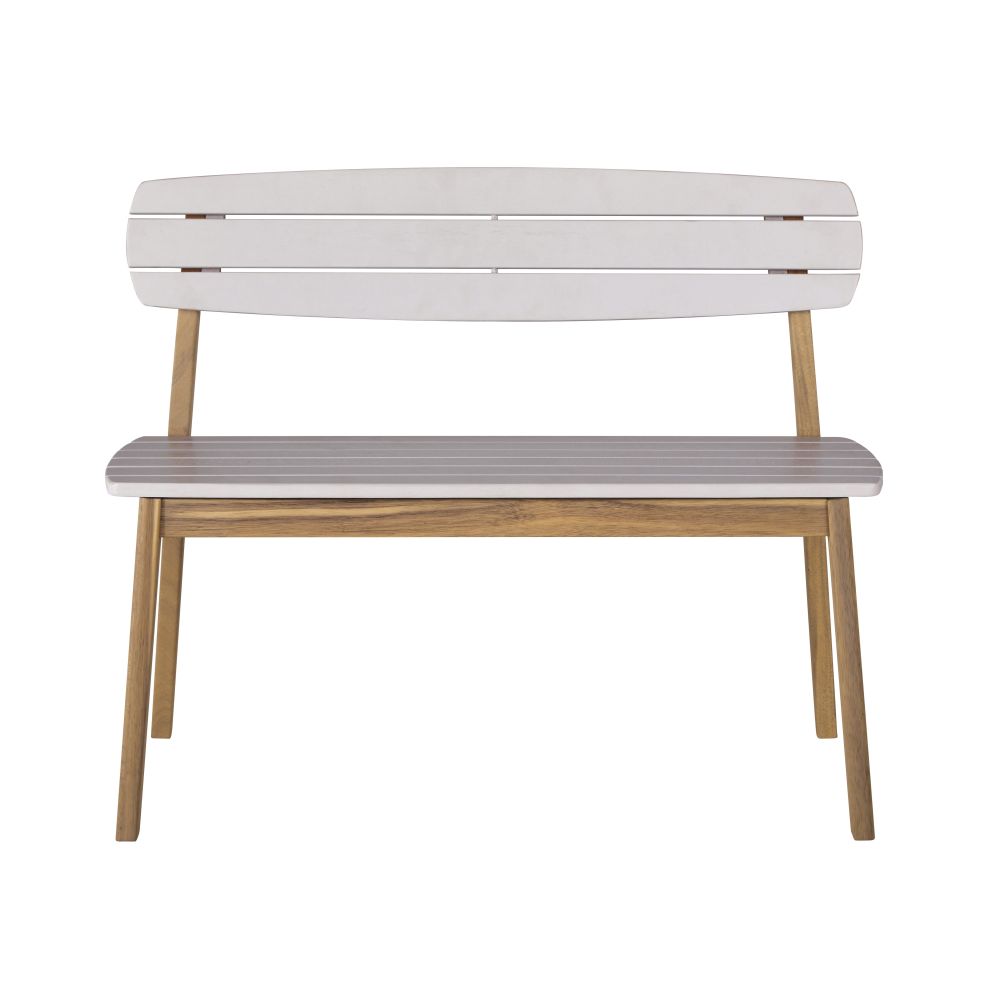 Banc de jardin enfant en acacia massif gris clair (photo) Banc de jardin enfant en acacia massif gris clair