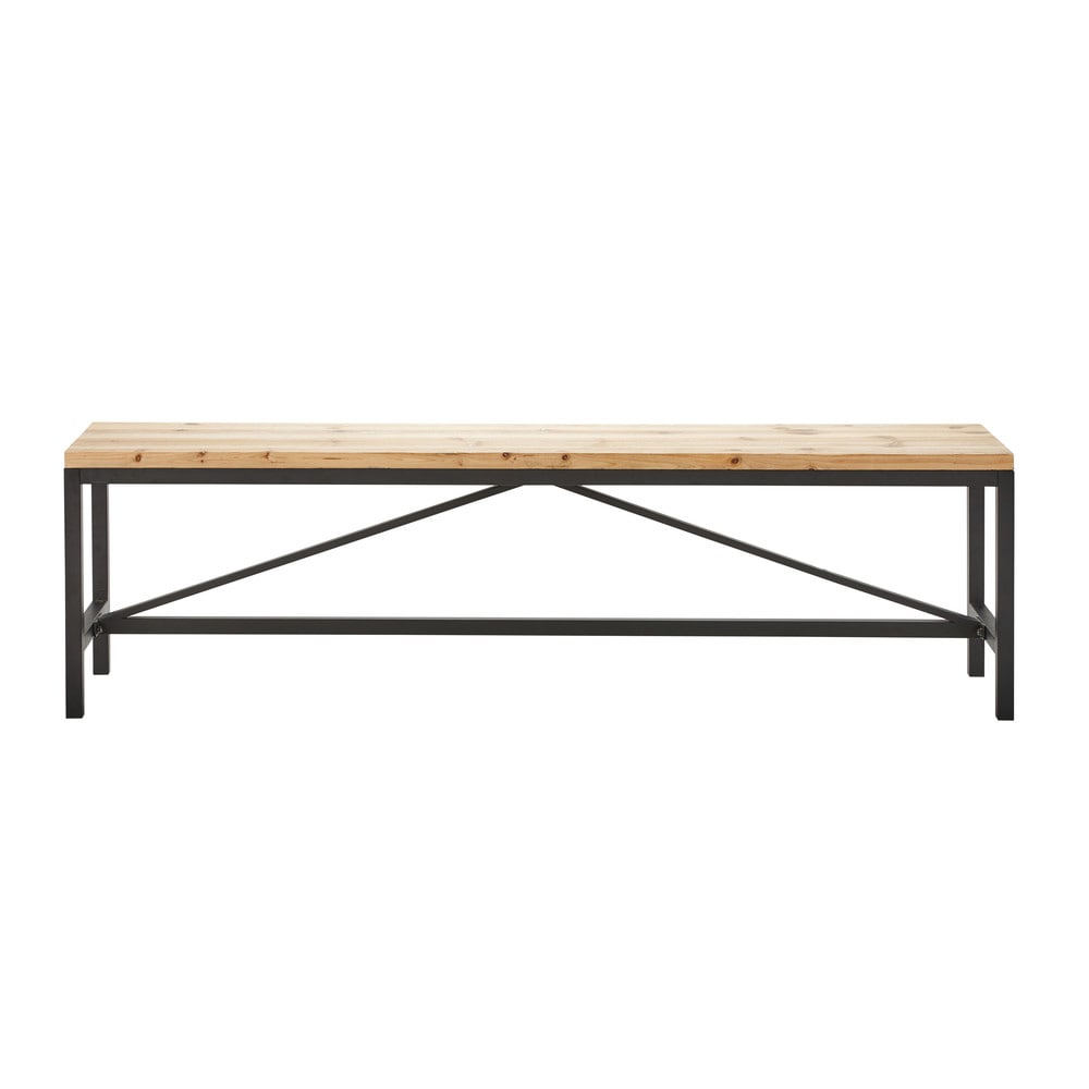 Banc en métal noir et sapin massif L170 Banc en métal noir et sapin massif L170