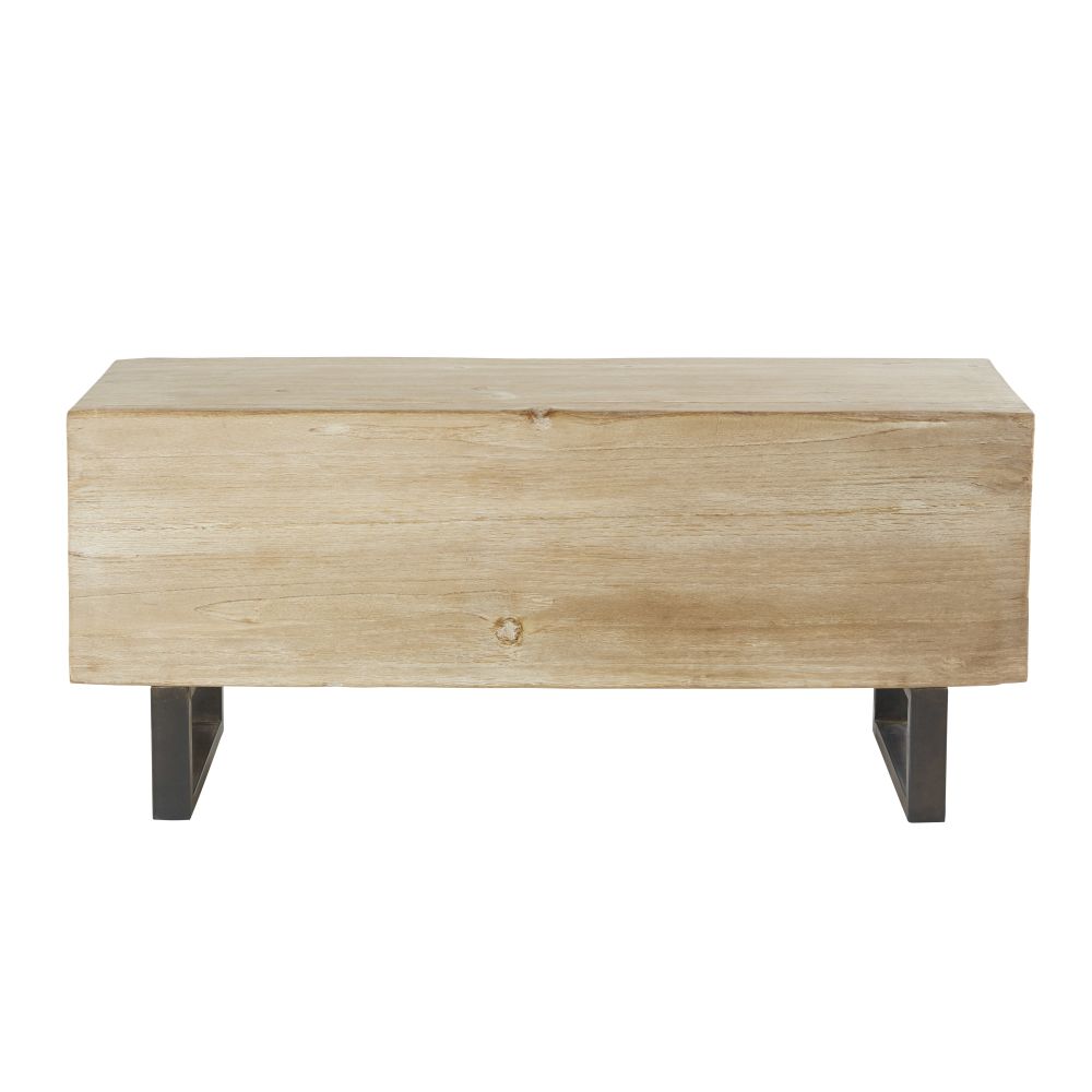 Banc en sapin et métal (photo) Banc en sapin et métal