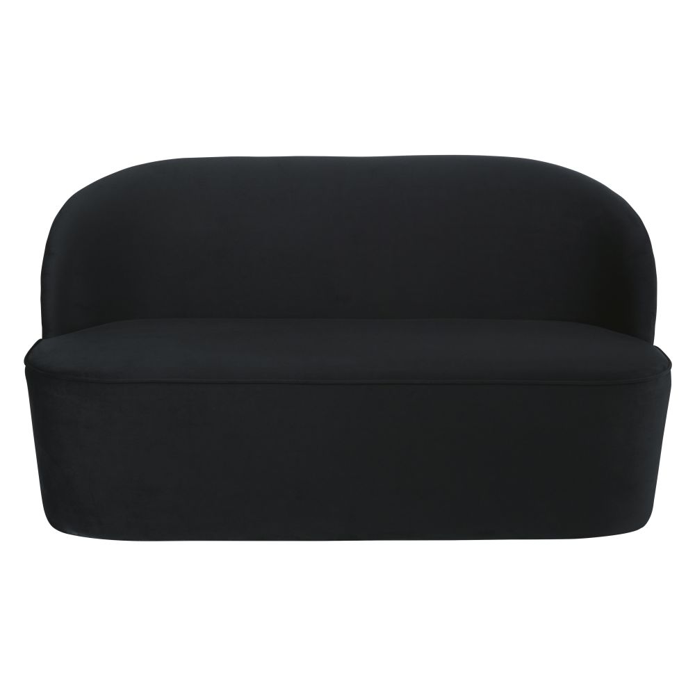 Banco profesional de 2/3 plazas de terciopelo negro Estilo vintage Terciopelo Maisons du monde