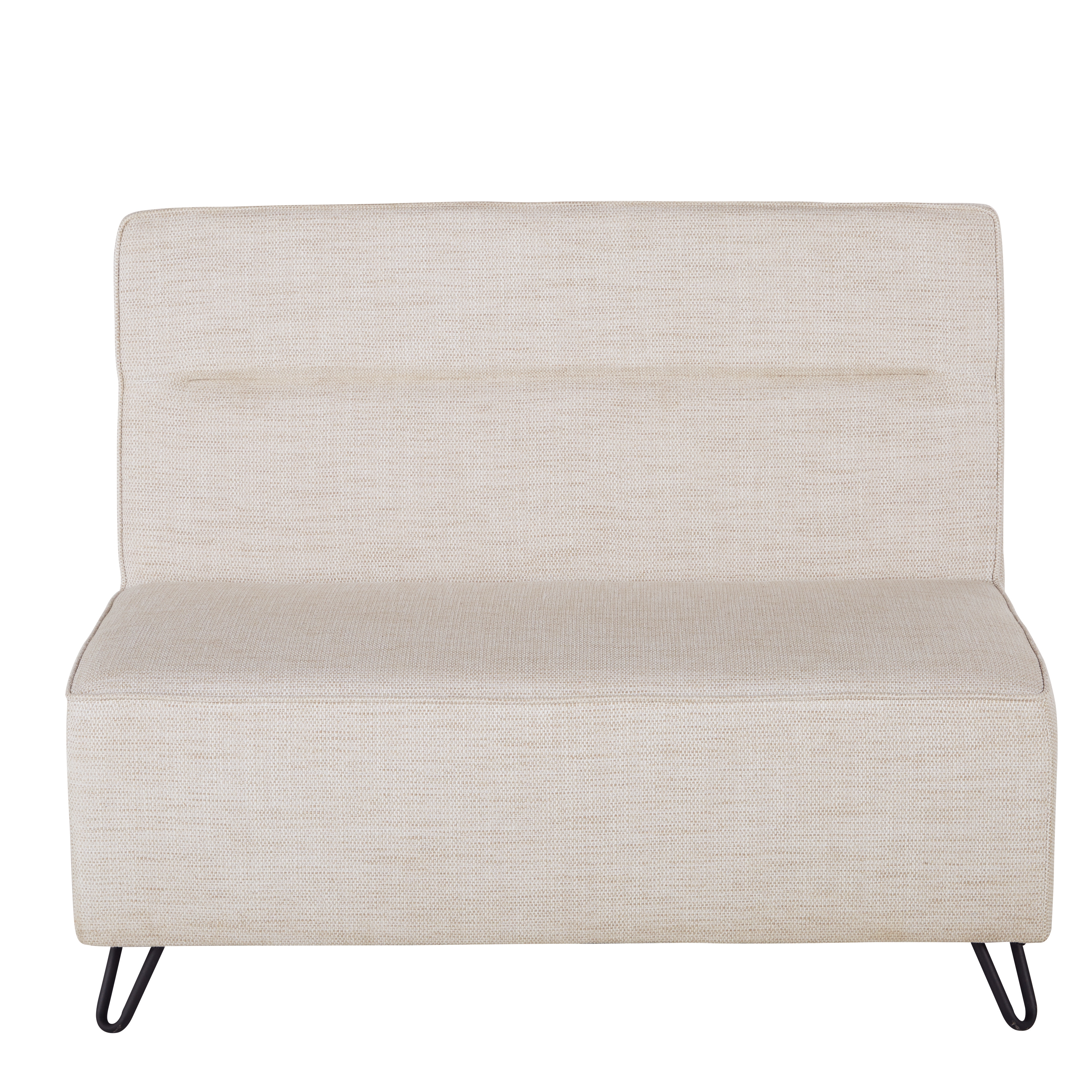 Banco profesional de 2 plazas de tela beige Estilo contemporáneo Tela Maisons du monde