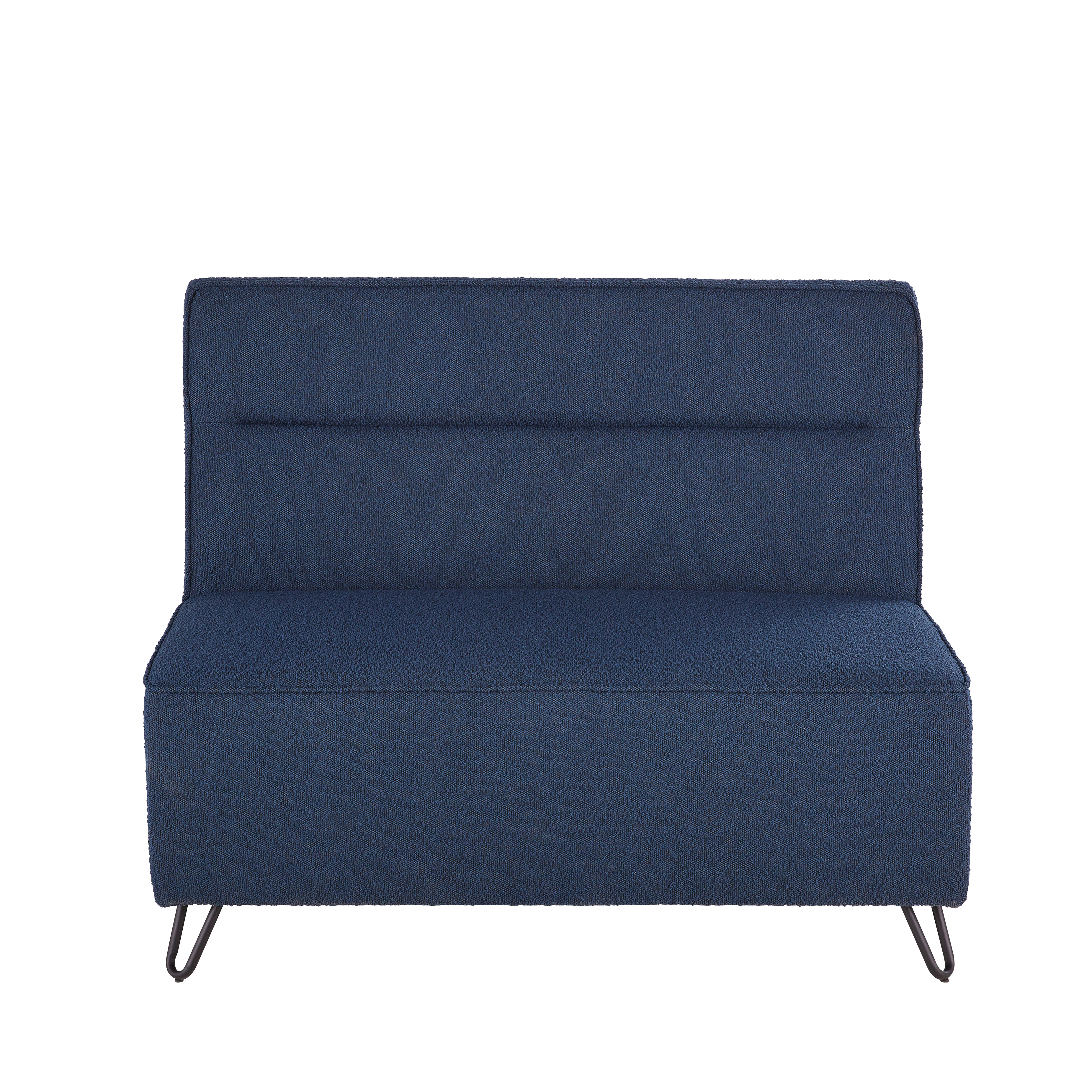 Banco profesional de 2 plazas de tela reciclada azul Estilo contemporáneo Tela Maisons du monde