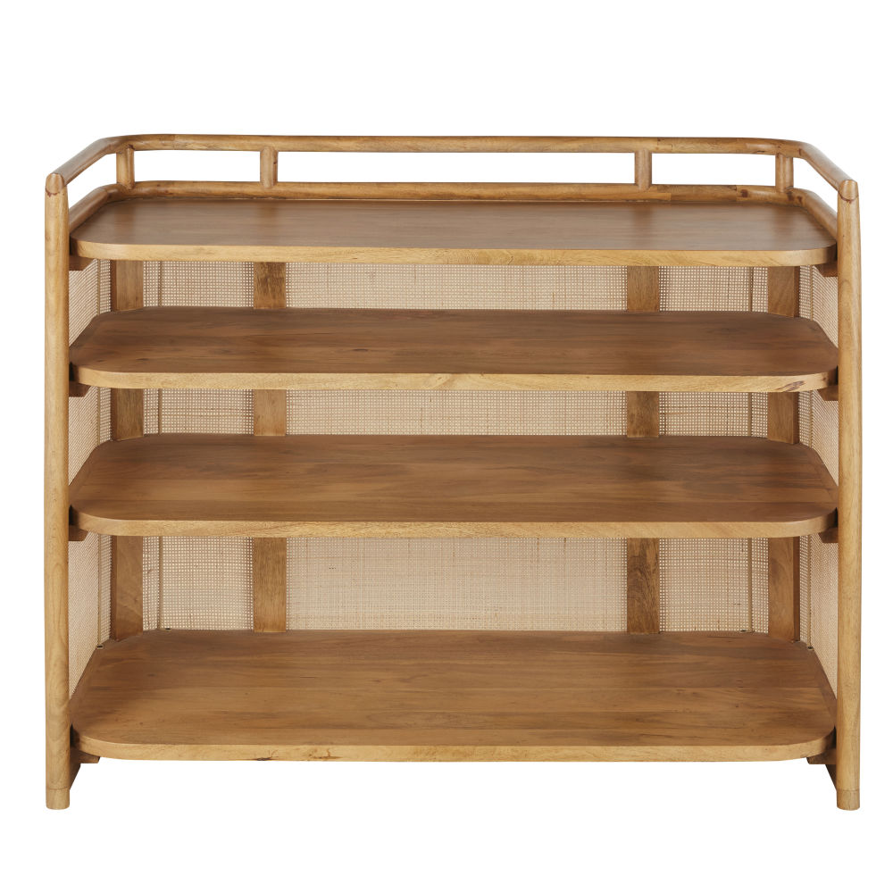 Bancone professionale in legno di mango e intreccio di fibre vegetali beige - Modello In riva al mare - Beige - Rattan - Maisons du Monde