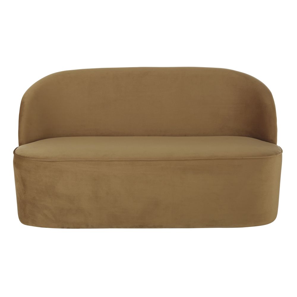 Banqueta profesional 2/3 plazas de terciopelo ocre Estilo vintage Terciopelo Maisons du monde