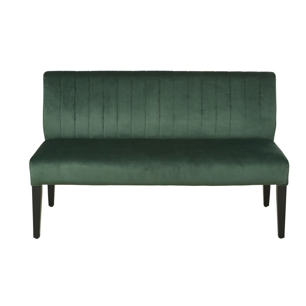 Banqueta profesional de 2 plazas de terciopelo verde oscuro Maisons du Monde