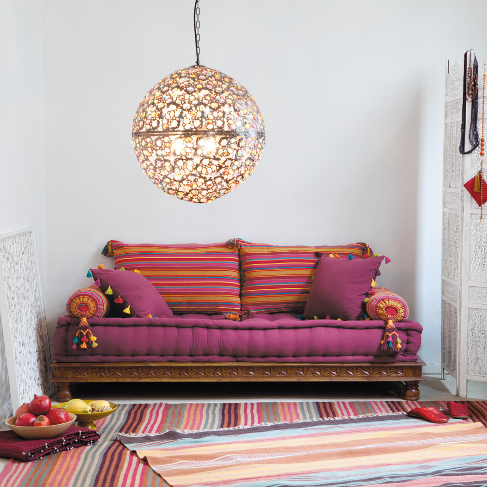 Banquette 2/3 places en coton multicolore (photo) Banquette 2/3 places en coton multicolore