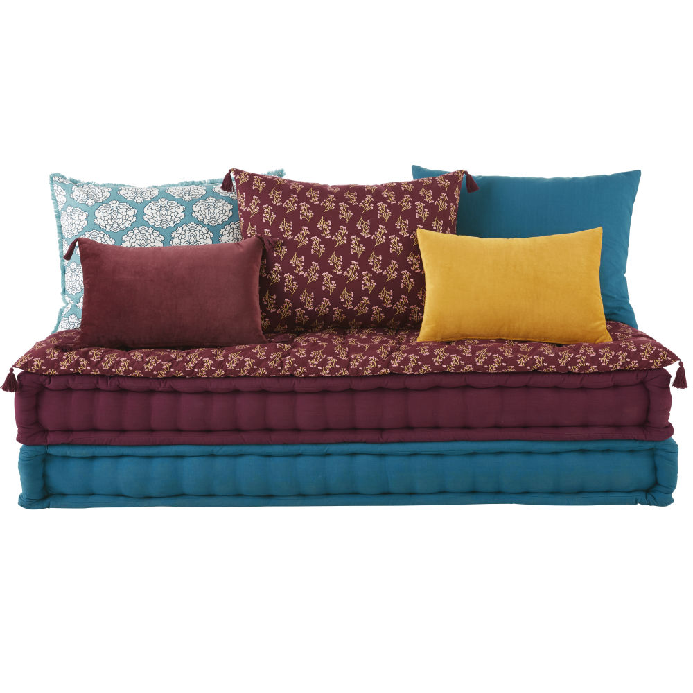 Banquette 3 places en coton multicolore (photo) Banquette 3 places en coton multicolore