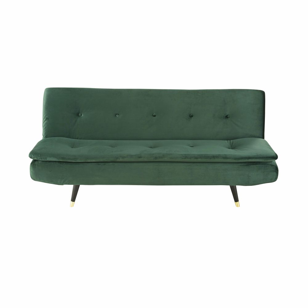 Banquette clic-clac 3 places en velours vert Banquette clic-clac 3 places en velours vert