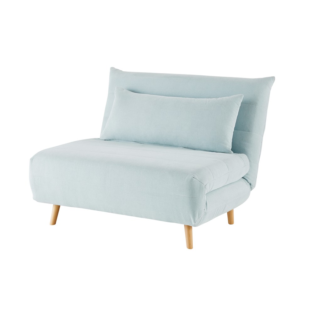 Banquette convertible 1 place bleu clair (photo) Banquette convertible 1 place bleu clair