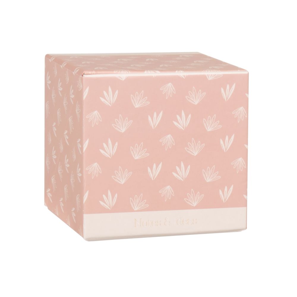 Bloc-notes rose motif feuilles dorées Bloc-notes rose motif feuilles dorées