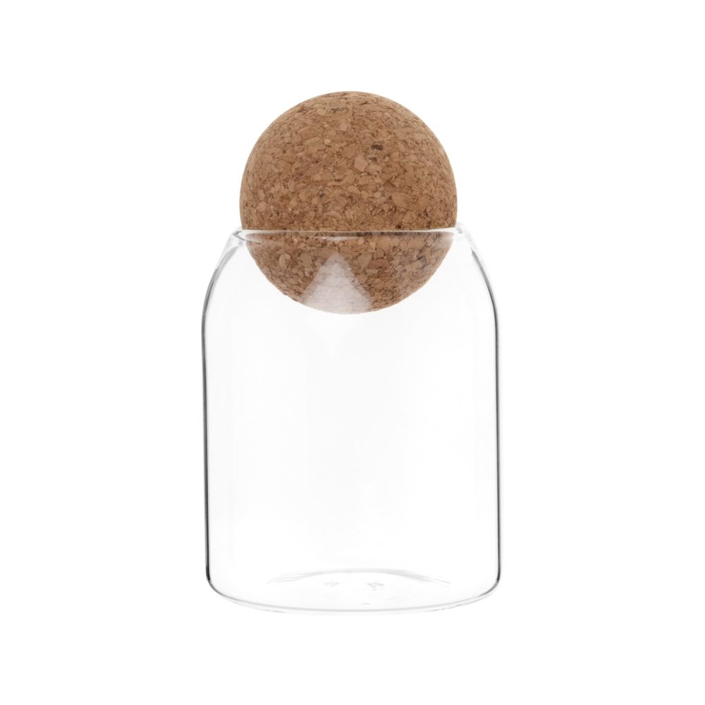 Bocal en verre transparent et bouchon en liège marron H16 Bocal en verre transparent et bouchon en liège marron H16