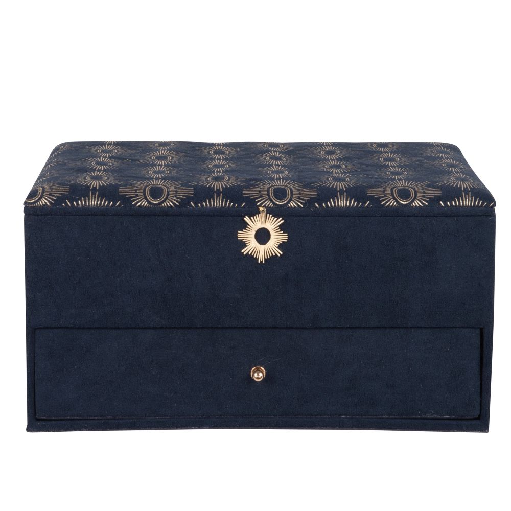 Boîte à bijoux en polyester bleu Boîte à bijoux en polyester bleu
