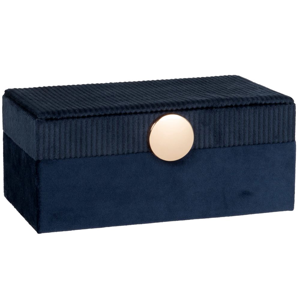 Boîte à bijoux en polyester bleu marine