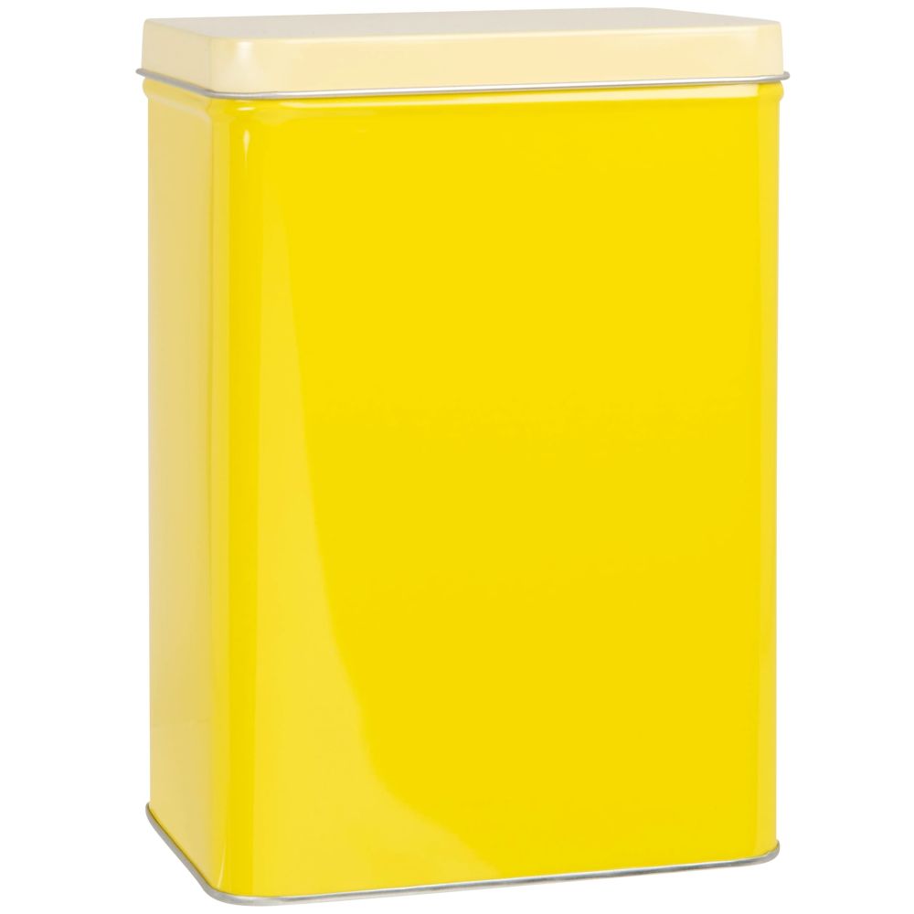 Boîte en métal jaune