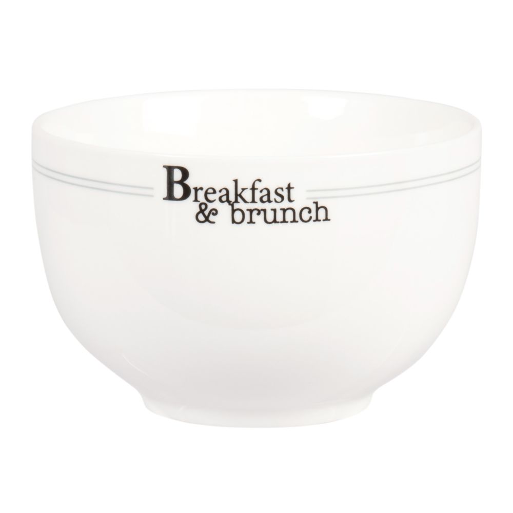Bol en porcelaine blanche imprimée
