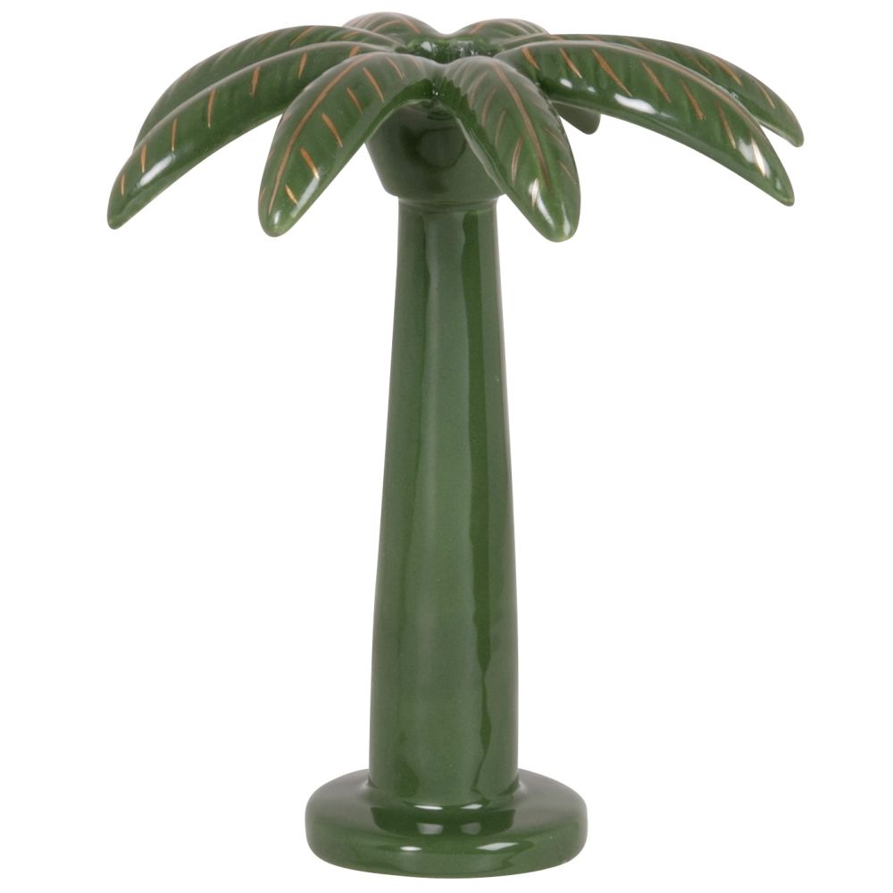 Bougeoir palmier en céramique verte
