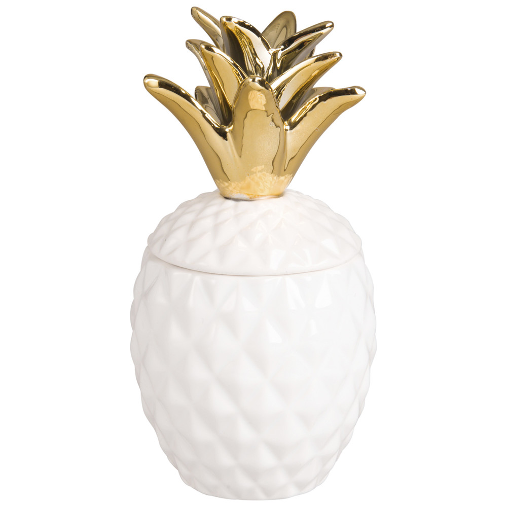 Bougie ananas en céramique blanche Bougie ananas en céramique blanche