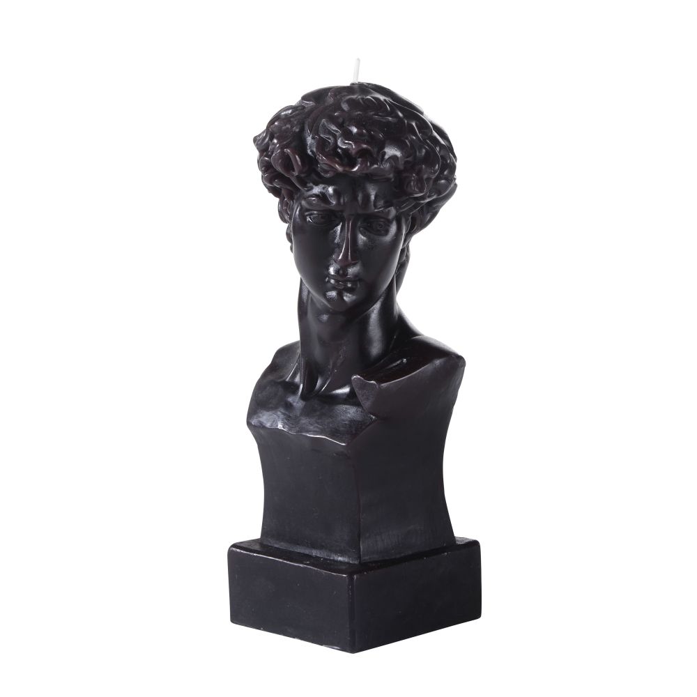 Bougie buste en cire noire H23 (photo) Bougie buste en cire noire H23