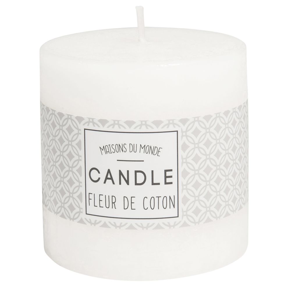 Bougie cylindrique blanche 7 x 7 cm (photo) Bougie cylindrique blanche 7 x 7 cm