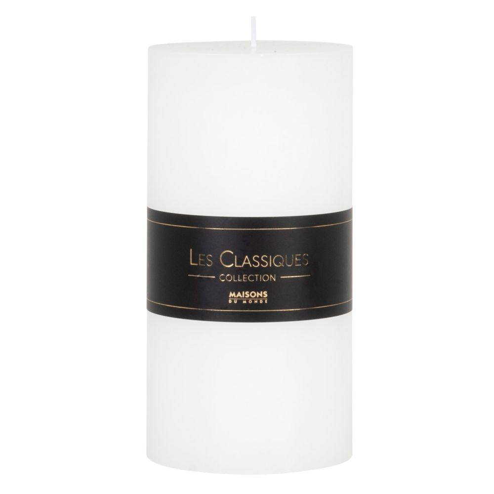 Bougie cylindrique blanche H20 Bougie cylindrique blanche H20