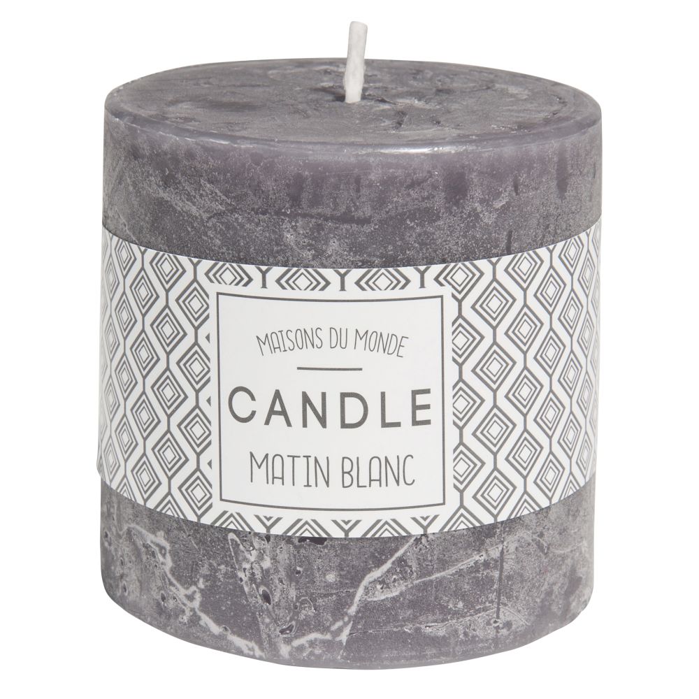 Bougie cylindrique gris foncé 7 x 7 cm (photo) Bougie cylindrique gris foncé 7 x 7 cm
