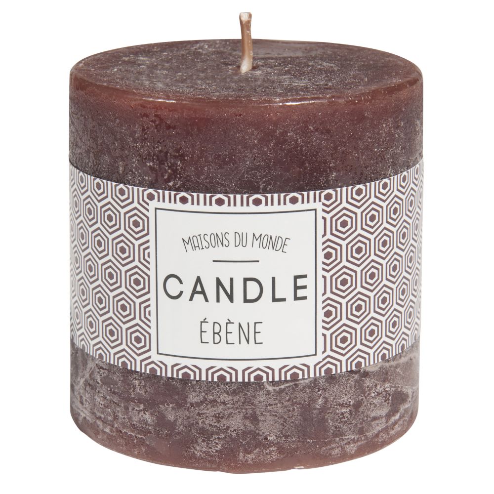 Bougie cylindrique marron 7 x 7 cm (photo) Bougie cylindrique marron 7 x 7 cm