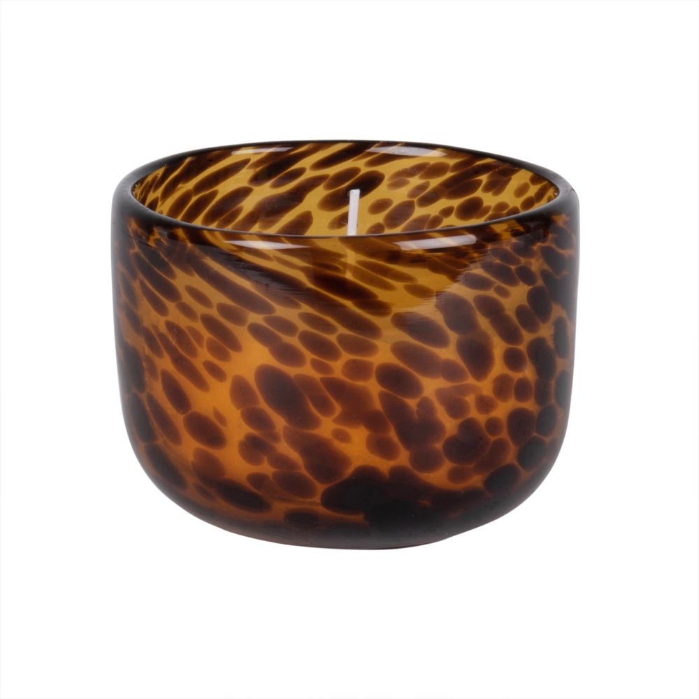 Bougie en verre motif écaille de tortue Bougie en verre motif écaille de tortue