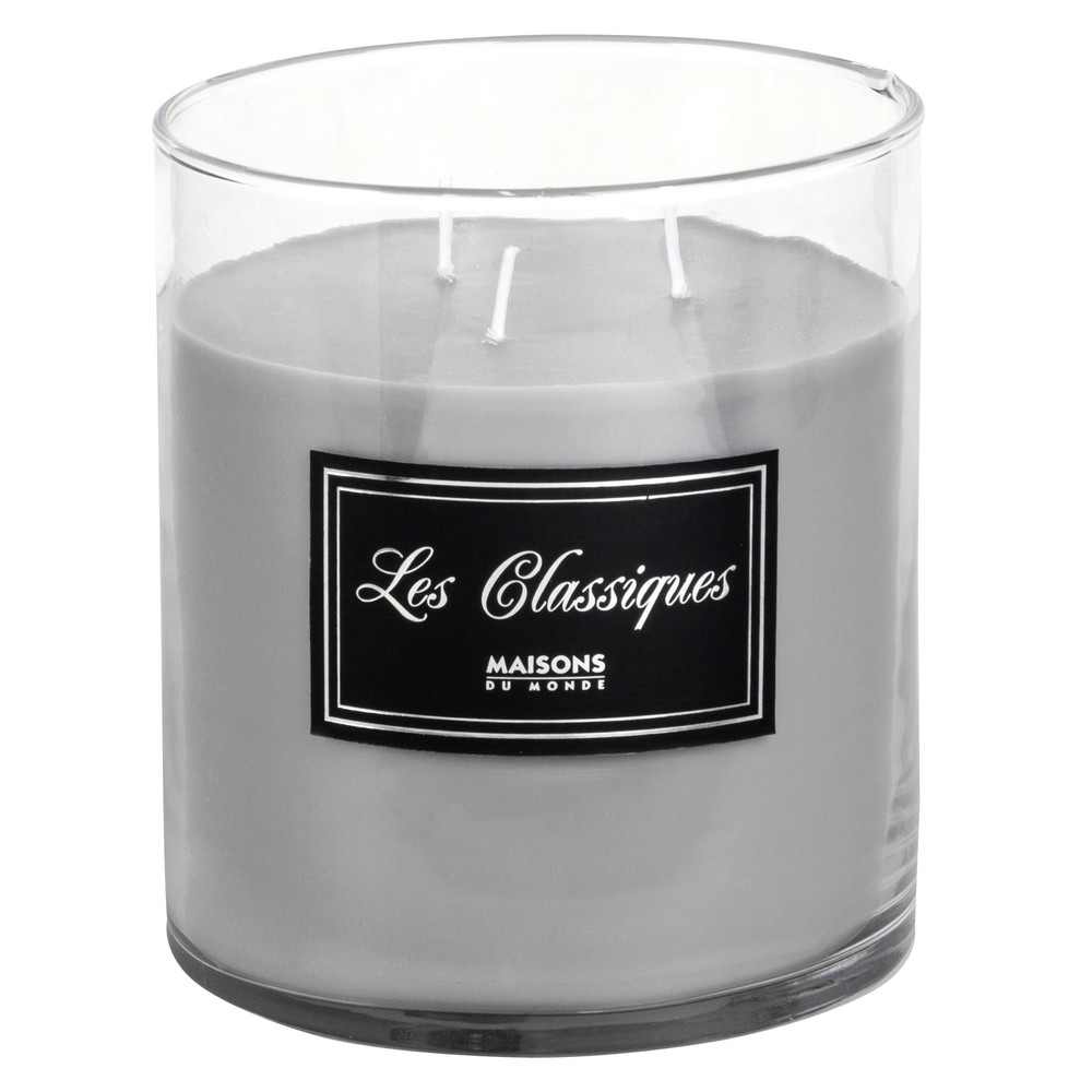 Bougie grise en verre Bougie grise en verre