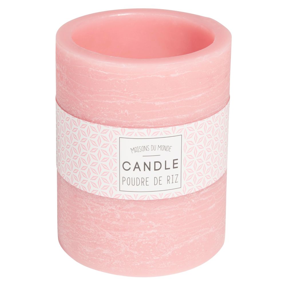 Bougie lanterne rose H 12 cm Bougie lanterne rose H 12 cm