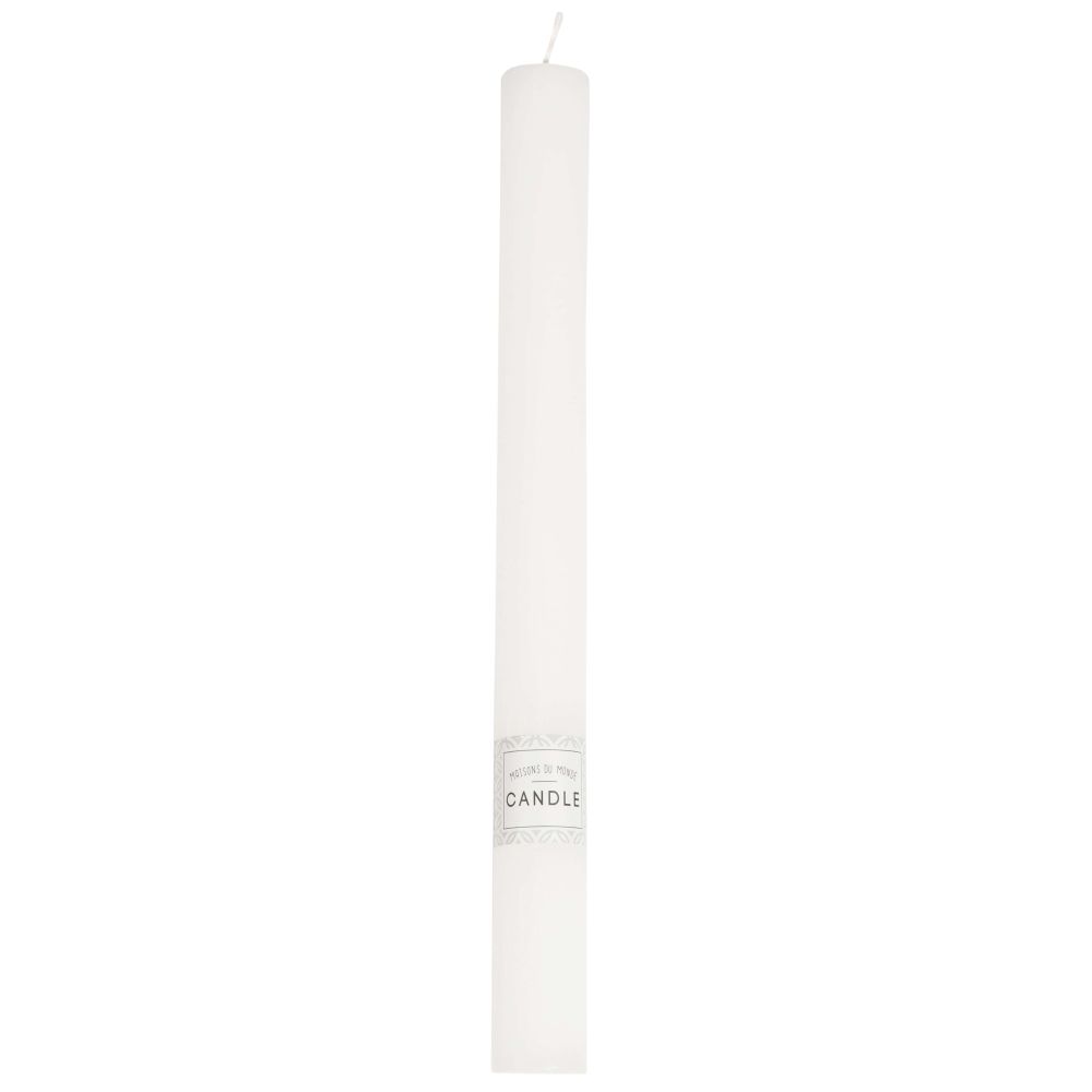 Bougie longue blanche H 24 cm Bougie longue blanche H 24 cm