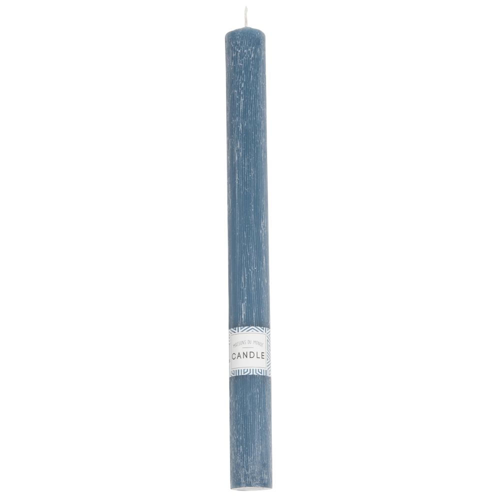 Bougie longue bleu foncé H 24 cm Bougie longue bleu foncé H 24 cm