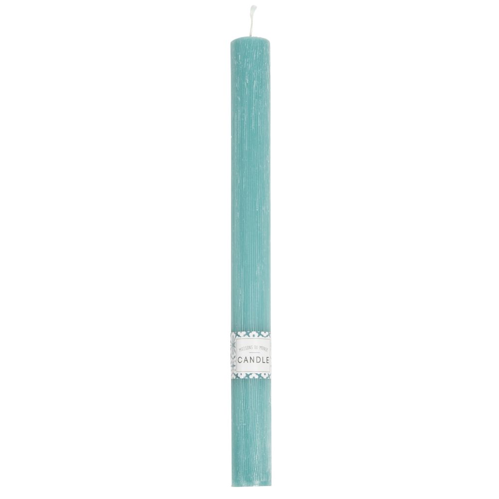 Bougie longue bleue H 24 cm Bougie longue bleue H 24 cm