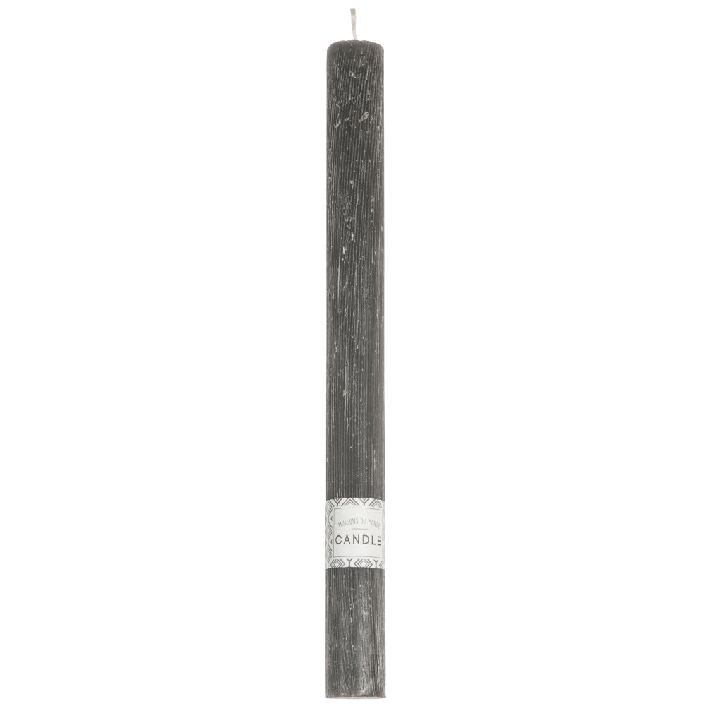 Bougie longue gris foncé H 24 cm Bougie longue gris foncé H 24 cm